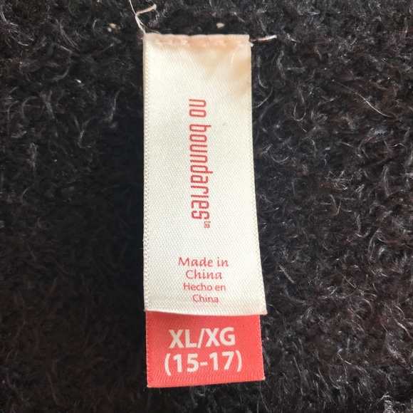 Christmas No Boundaries Fuzzy Sequin Snowman Holiday Sweater Size XL 15-17 Black - Picture 4 of 4